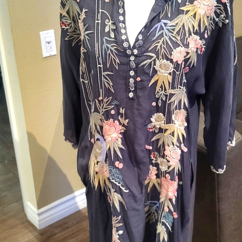 Johnny Was silk mix dress